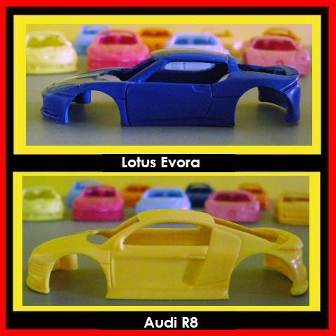 Lotus Evora and Audi R8 resin bodies